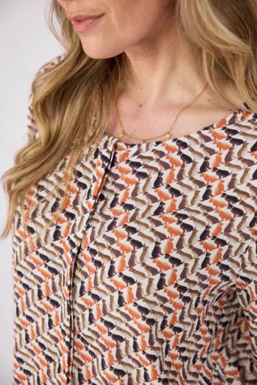 Lieblingsstück Alloverprint-Bluse mit Rundhalsausschnitt Fabrikladen