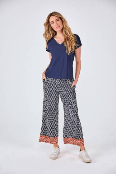 Lieblingsstück Gemusterte Hose mit Bordüre Sonderangebot