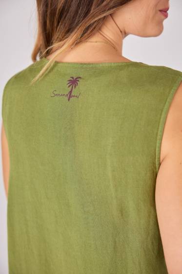 Lieblingsstück Ärmelloses Leinenkleid mit Falte Neueste Mode