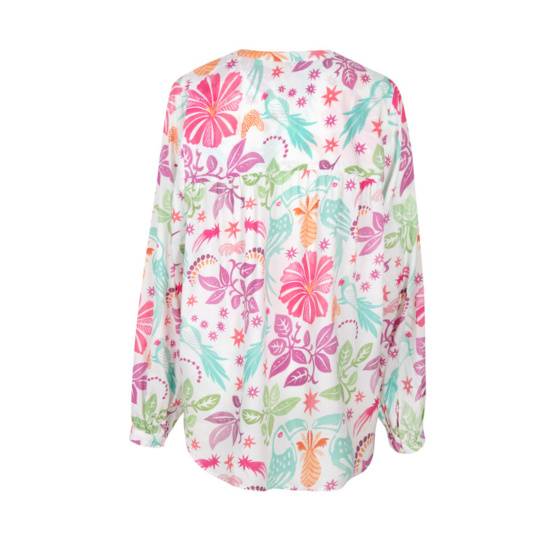 Lieblingsstück Bluse mit Puffärmel und Paradise Print Blitzangebot