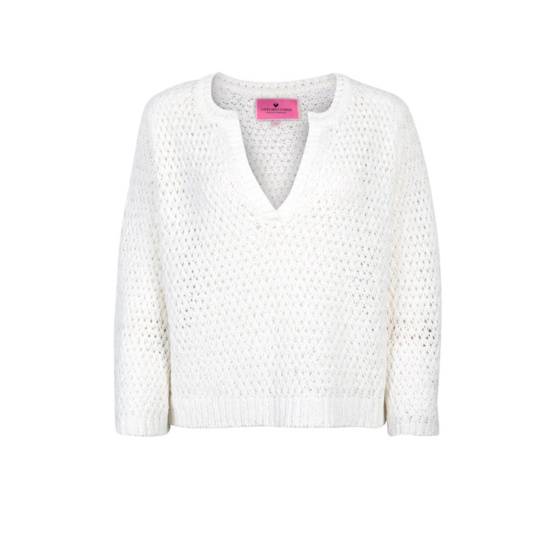 Lieblingsstück Lochstrick Pullover mit V-Ausschnitt Sonderangebote