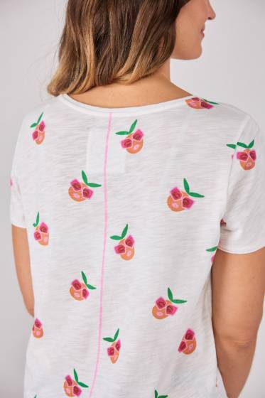 Lieblingsstück T-Shirt mit Allover Pfirsichmotiv Zeitbegrenzte Promotion