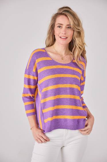 Lieblingsstück Pullover Brusttasche und Streifen Kostenloser Versand international