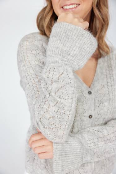 Lieblingsstück Jacke mit ausgestelltem Ärmel und Herzchen-Strick Online