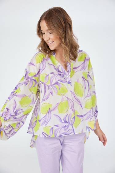 Lieblingsstück Bluse mit Stehkragen und Lemon Print Hotsell