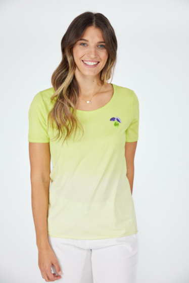 Lieblingsstück Kurzarm T-Shirt mit kleinem Zitronenmotiv Fabrikverkauf