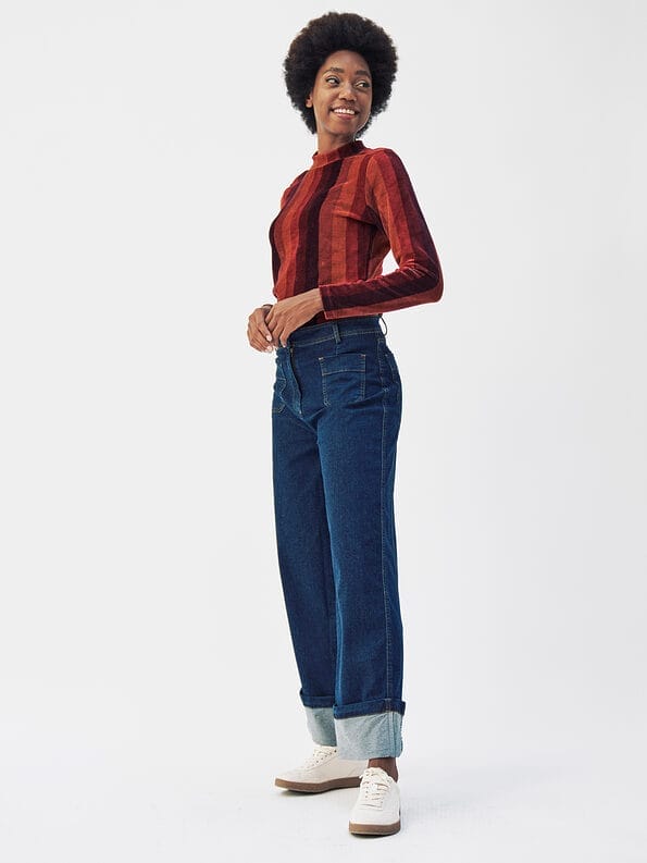 Mademoiselle YéYé Jeans Hose mit breitem Saumaufschlag aus Bio-Baumwolle Super Rabatt