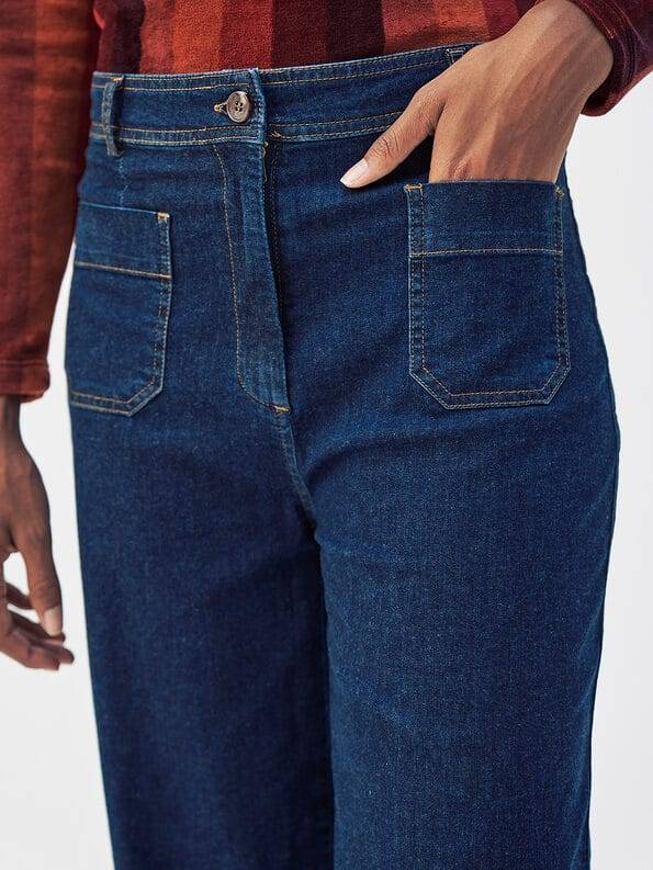 Mademoiselle YéYé Jeans Hose mit breitem Saumaufschlag aus Bio-Baumwolle Super Rabatt