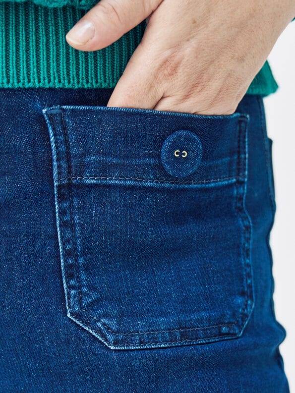 Mademoiselle YéYé Jeans Hose mit aufgesetzten Taschen aus Bio-Baumwolle 50% Rabatt mit kostenlosem Versand