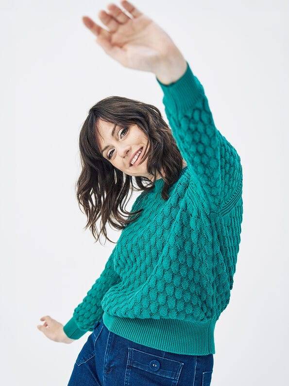 Mademoiselle YéYé Grobstrick Pullover aus Bio-Baumwolle Kostenloser Versand international