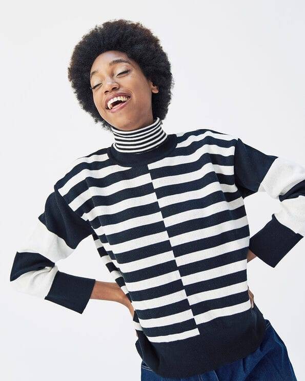Mademoiselle YéYé Rollkragen Strickpullover aus Bio-Baumwolle Fabrikladen
