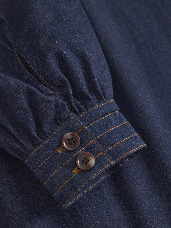 Mademoiselle YéYé Jeans Kleid mit Bindeband aus Bio-Baumwolle Begrenzt auf 3 Tage