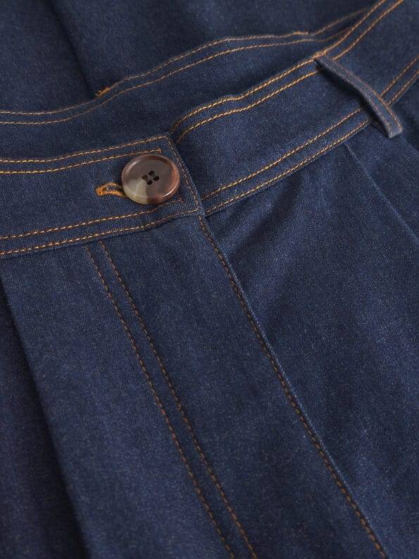 Mademoiselle YéYé Jeans Palazzo Hose mit Bundfalten aus Bio-Baumwolle Im Verkauf
