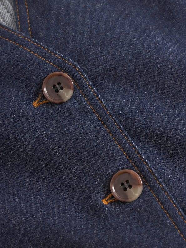 Mademoiselle YéYé Jeans Weste mit aufgesetzter Tasche aus Bio-Baumwolle zollfrei