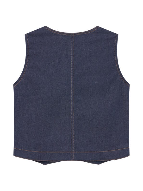 Mademoiselle YéYé Jeans Weste mit aufgesetzter Tasche aus Bio-Baumwolle zollfrei