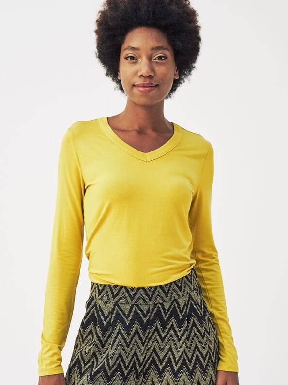 Mademoiselle YéYé Longsleeve mit V-Ausschnitt aus Ecovero by Lenzing Verkauf