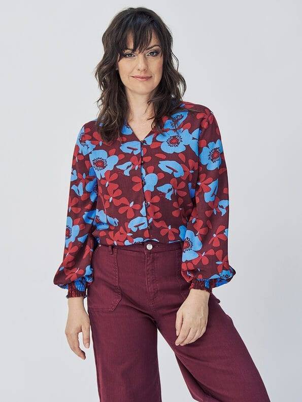 Mademoiselle YéYé Bluse mit Ballonärmeln aus Ecovero by Lenzing Fabrikverkauf