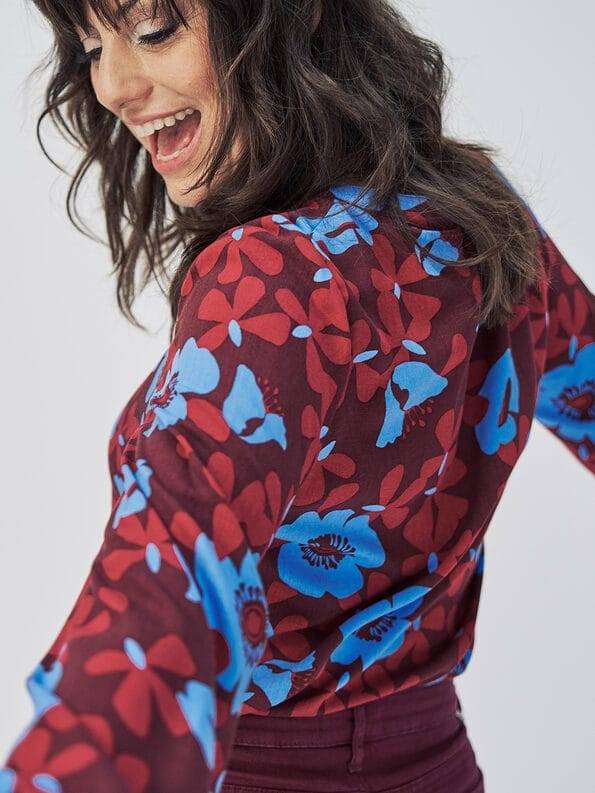 Mademoiselle YéYé Bluse mit Ballonärmeln aus Ecovero by Lenzing Fabrikverkauf
