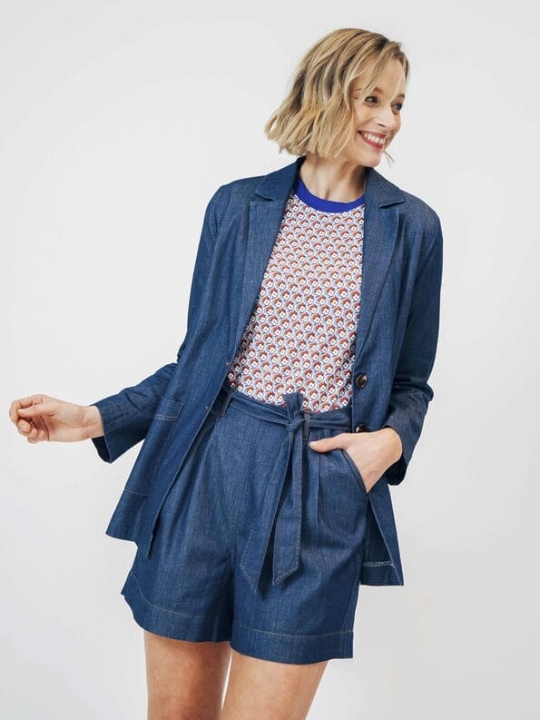 Mademoiselle YéYé Jeans Short mit weitem Bein aus Bio-Baumwolle Flash Sale