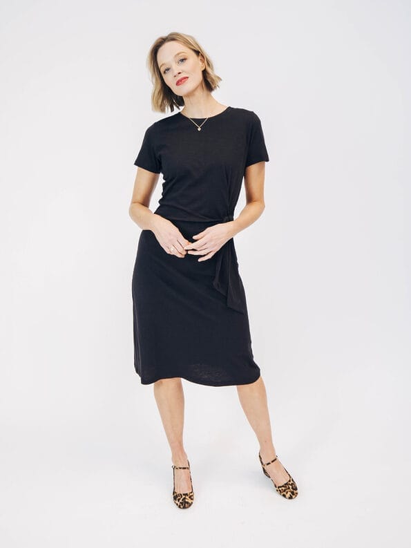 Mademoiselle YéYé Shirtkleid mit Knotendetail aus Bio-Baumwolle Weihnachtsangebot