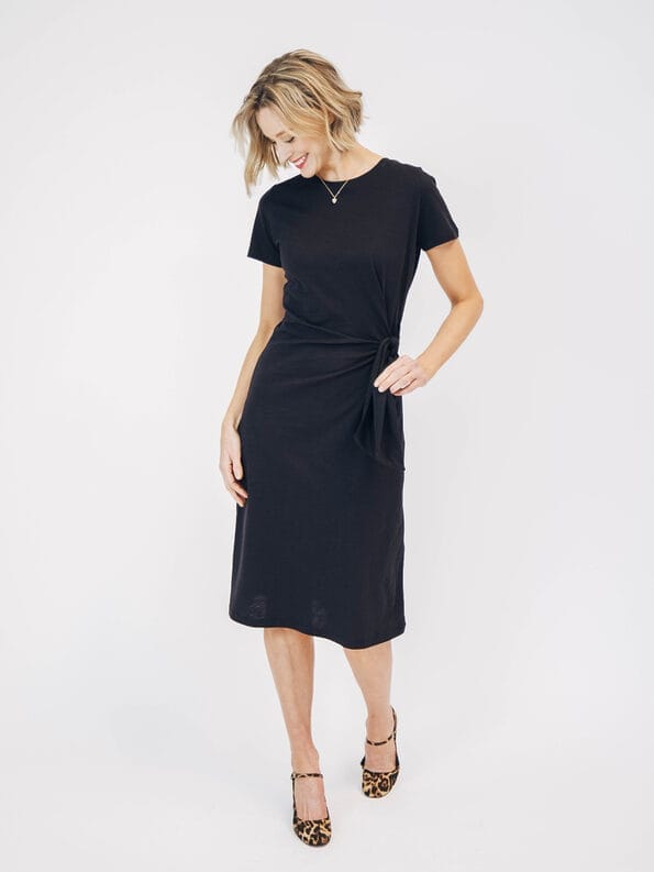 Mademoiselle YéYé Shirtkleid mit Knotendetail aus Bio-Baumwolle Weihnachtsangebot