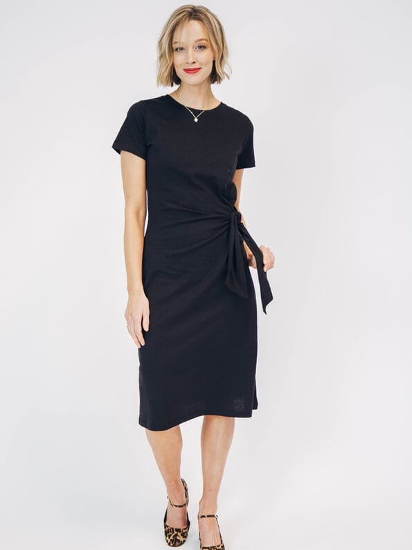 Mademoiselle YéYé Shirtkleid mit Knotendetail aus Bio-Baumwolle Weihnachtsangebot