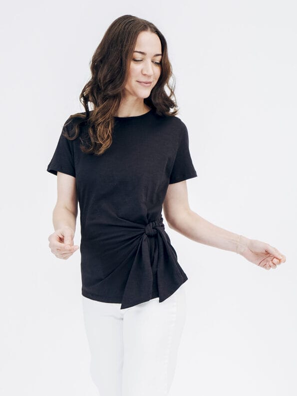 Mademoiselle YéYé Shirt mit Knotendetail aus Bio-Baumwolle Muttertagsangebot
