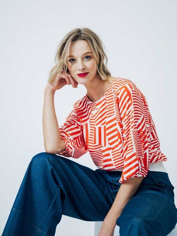 Mademoiselle YéYé Top mit weiten verkürzten Ärmeln aus EcoVero by Lenzing Blitzangebot