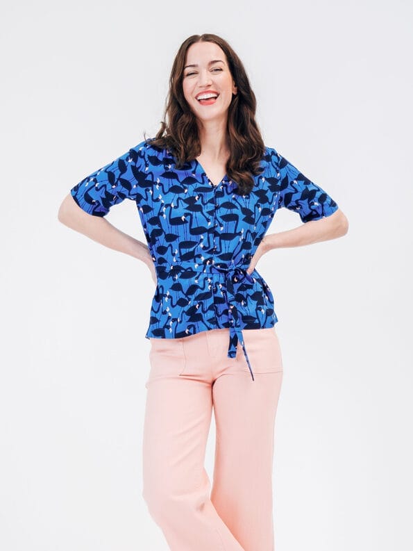 Mademoiselle YéYé Bluse mit Bindeband aus EcoVero by Lenzing Sonderangebote