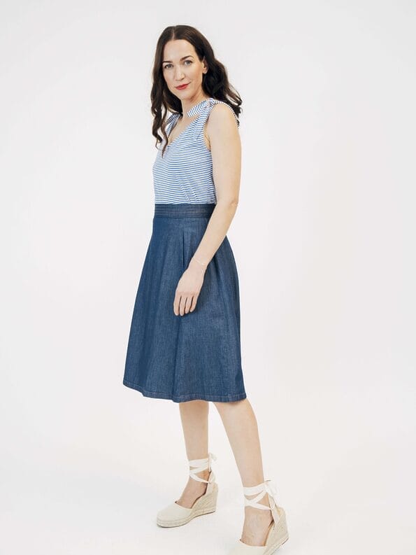 Mademoiselle YéYé Schwingender Jeansrock aus Bio-Baumwolle Nur noch ein Tag übrig