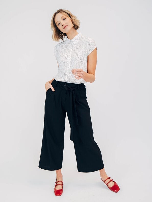 Mademoiselle YéYé Hemdbluse mit kurzen Ärmeln aus EcoVero by Lenzing Speichern exportieren