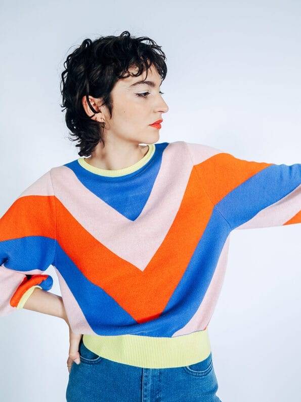 Mademoiselle YéYé Strickpullover mit Ballonärmeln aus Bio-Baumwolle Outlet