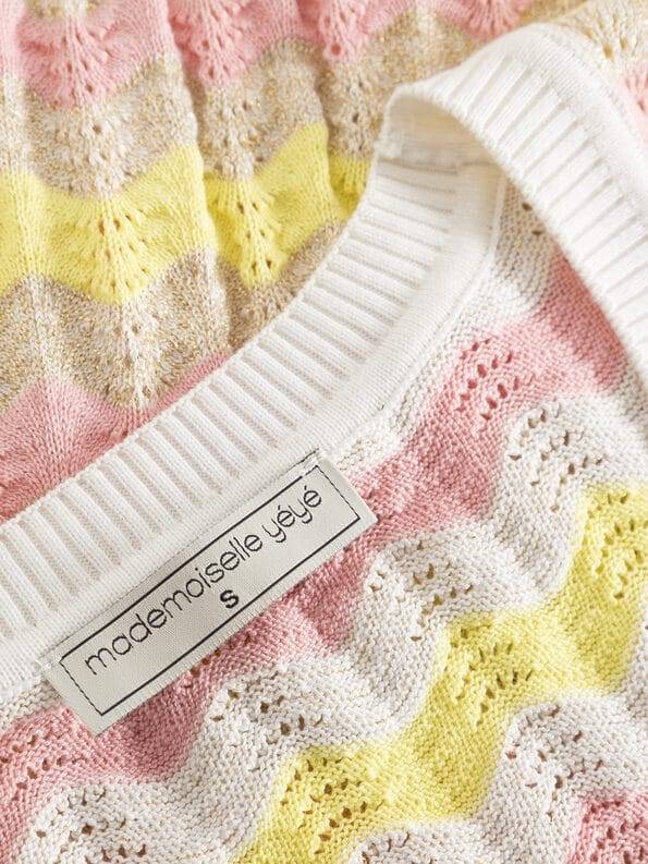 Mademoiselle YéYé Ajour Stricktop aus Bio-Baumwolle mit Lurex Verkauf