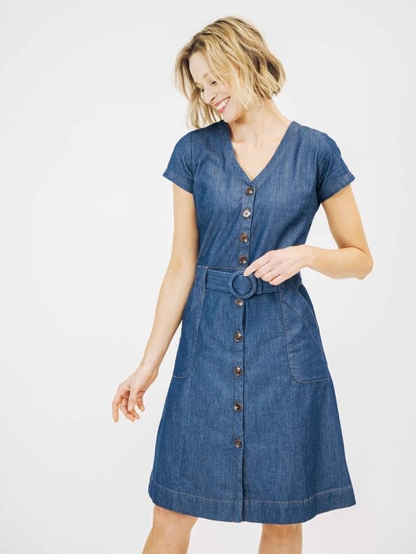 Mademoiselle YéYé Jeanskleid aus Bio-Baumwolle im Angebot