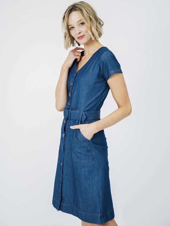 Mademoiselle YéYé Jeanskleid aus Bio-Baumwolle im Angebot
