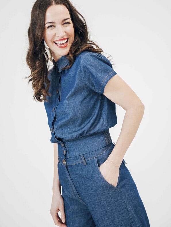 Mademoiselle YéYé Jeans Hemdbluse aus Bio-Baumwolle Fabrikverkauf