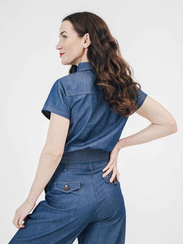 Mademoiselle YéYé Jeans Hemdbluse aus Bio-Baumwolle Fabrikverkauf
