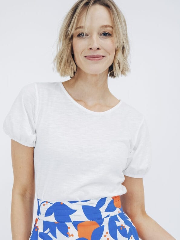 Mademoiselle YéYé Top mit kurzen Ballonärmeln aus Bio-Baumwolle Fabrik Onlineshop