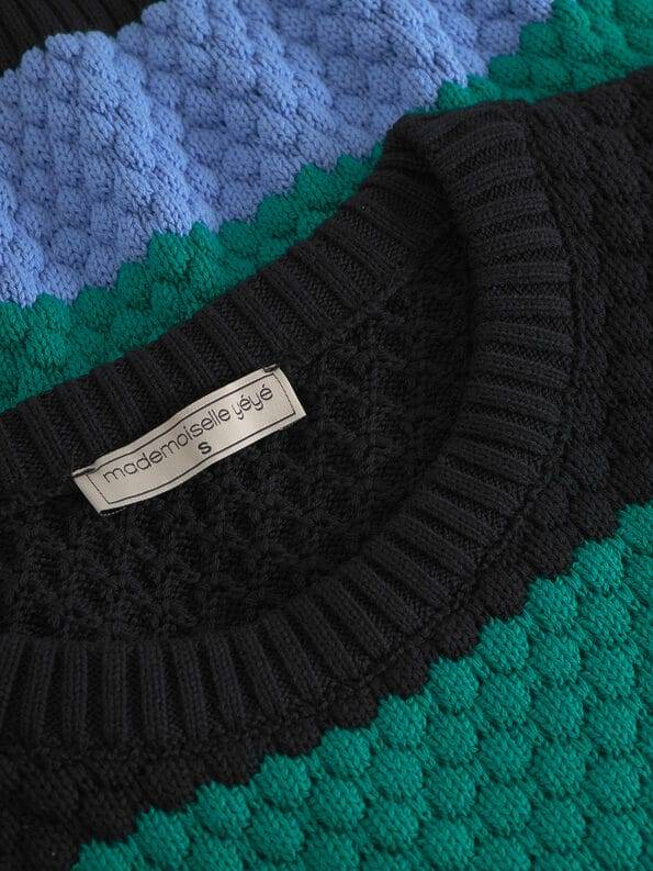 Mademoiselle YéYé Strick Pullover mit Bubble-Muster aus Bio-Baumwolle Lagerräumung