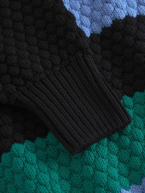 Mademoiselle YéYé Strick Pullover mit Bubble-Muster aus Bio-Baumwolle Lagerräumung