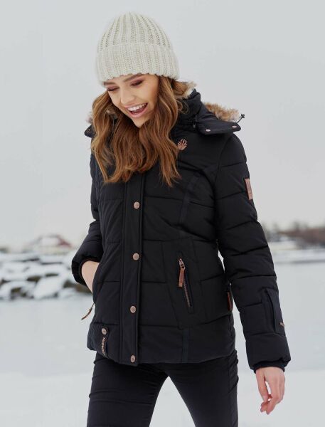Marikoo Nekoo warm gefütterte Damen Winterjacke mit Kunstfell Neuheiten