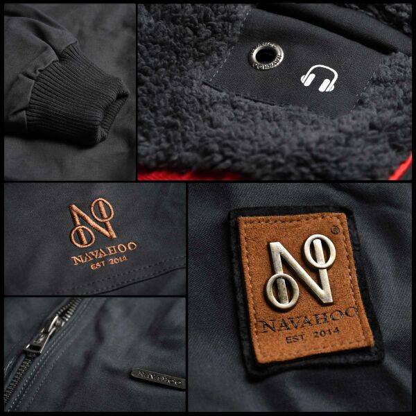 Marikoo Navahoo Herren Piloten Jacke mit Stehkragen Super Sparpreis