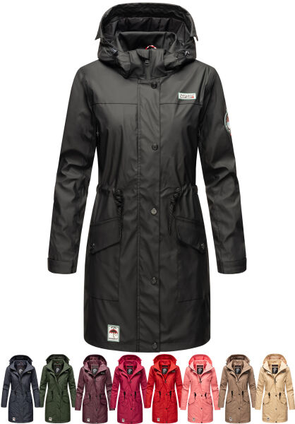 Marikoo Navahoo Deike Damen Regenjacke Regenmantel lang Teddyfell Großer Ausverkauf