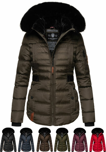 Marikoo Navahoo Melikaa Damen Winterjacke mit Kunstfellkragen & Kapuze