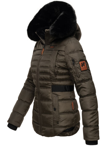 Marikoo Navahoo Melikaa Damen Winterjacke mit Kunstfellkragen & Kapuze Cyber Monday