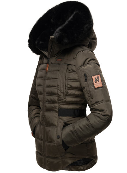 Marikoo Navahoo Melikaa Damen Winterjacke mit Kunstfellkragen & Kapuze Cyber Monday