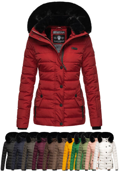 Marikoo Navahoo Milianaa Winter Jacke Stepp Kurzjacke gefüttert Kapuze Kunstfell