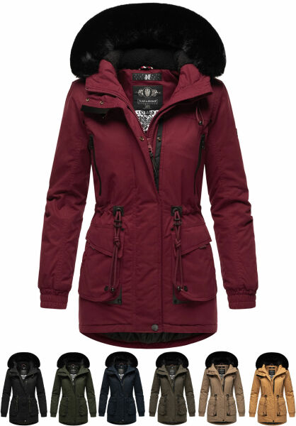 Marikoo Navahoo Olessaa Damen halblange Winterjacke mit Kapuze