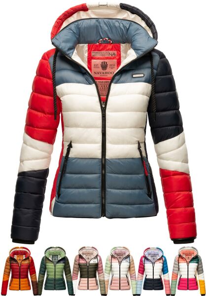 Marikoo Navahoo Lulana Multikulti Damen Steppjacke Colour Blocking Design Letzte 2 Tage