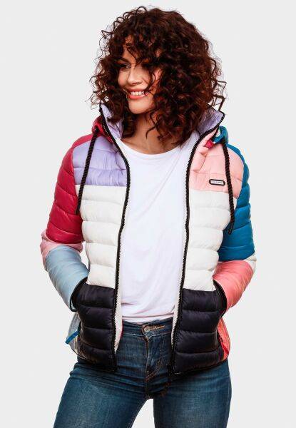 Marikoo Navahoo Lulana Multikulti Damen Steppjacke Colour Blocking Design Letzte 2 Tage